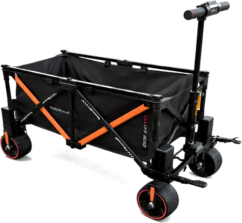 Carti electric trolley hauling gear on the beach