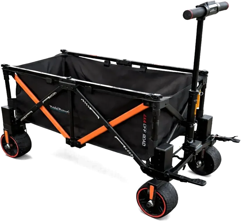 Carti electric trolley hauling gear on the beach